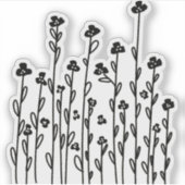 Minimalistische Blütenblüte Aufkleber (Vorderseite)