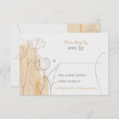 Minimalistische Blütenfarbenkarte RSVP Karte (Vorne/Hinten)