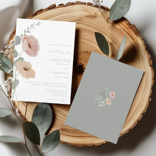 Minimalistische Blütenhochzeit Einladung