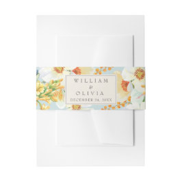 Minimalistische Blütenhochzeit Einladungsbanderole