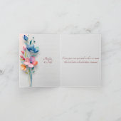 Minimalistische Blütenhochzeit gefaltet Einladung (Innenseite)