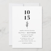 Minimalistische Blütenhochzeit. QR-Code und Foto Einladung (Vorderseite)