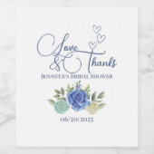 Minimalistische Blütenleine und dank Bridal Weinetikett (Einzelnes Label)