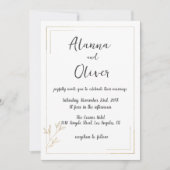 Minimalistische Blütenzunge Einladung (Vorderseite)