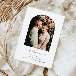 Minimalistische Bogen-Foto-Hochzeitseinladung Einladung