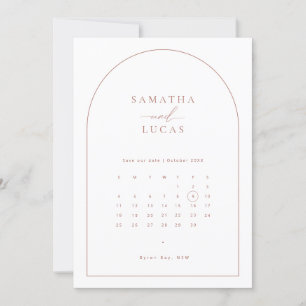 Minimalistische Bogen-Kalender Save-the-Date-Einla Einladung