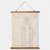 Minimalistische Bögen Wandteppich Mit Holzrahmen (Vorderseite)