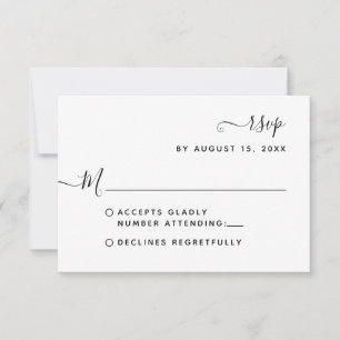 Minimalistische Bohemian-Schrift Hochzeits-RSVP RSVP Karte