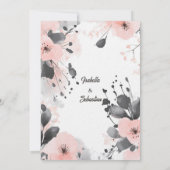 Minimalistische Bohemische Blush Pink & Charcoole  Einladung (Rückseite)