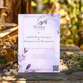 Minimalistische Bohemische Lavendel & Silberhochze Einladung