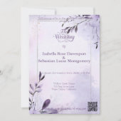 Minimalistische Bohemische Lavendel & Silberhochze Einladung (Vorderseite)