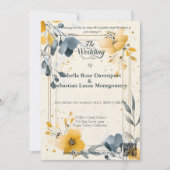 Minimalistische Bohemische Senf-Hochzeit Einladung (Vorderseite)