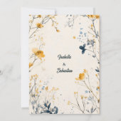 Minimalistische Bohemische Senf-Hochzeit Einladung (Rückseite)