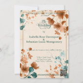 Minimalistische Bohemische Terracotta und Aquamari Einladung (Vorderseite)