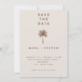 Minimalistische Böhmische Palmenhochzeit Save The Date (Rückseite)