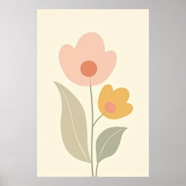 Minimalistische Boho Abstrakte Blumenkunst Poster