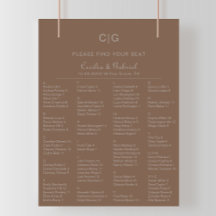 Minimalistische Boho Alphabetische Hochzeitstabell