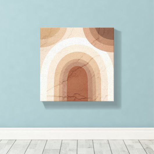 Minimalistische Boho Arches Mauer | Earthy Gradien Leinwanddruck (Insitu (Holzboden))