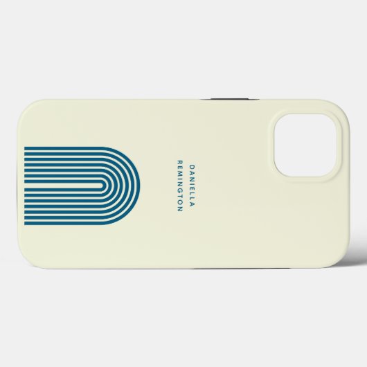 Minimalistische Boho Blue Arch Line Case-Mate iPhone Hülle (Rückseite (Horizontal))