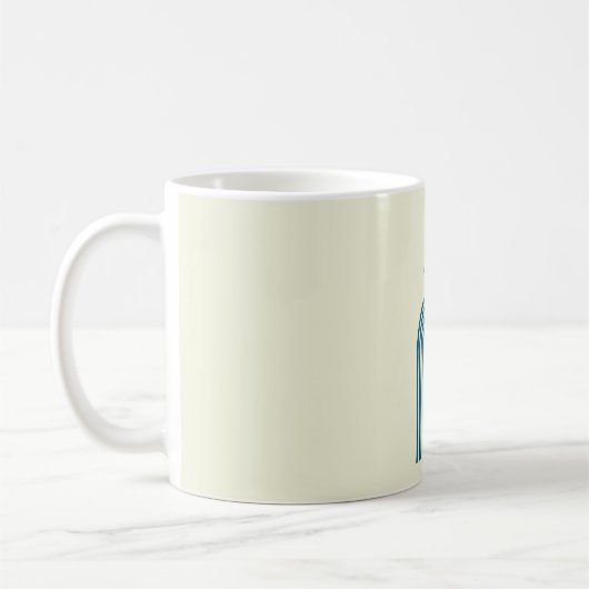Minimalistische Boho Blue Rainbow Arline Kaffeetasse (Links)