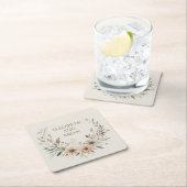 Minimalistische Boho-Blume in Côte d'Ivoire und Ro Rechteckiger Pappuntersetzer (Vor Ort)