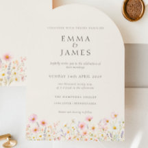 Minimalistische Boho-Blumen-Hochzeitseinladung