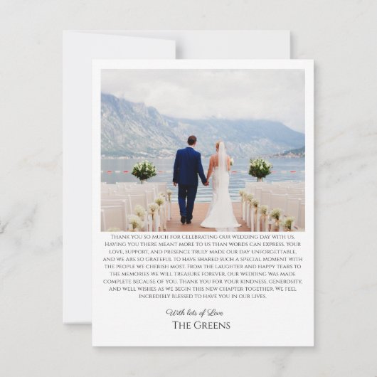 Minimalistische Boho-Dankeskarten Dankeskarte (Rückseite)