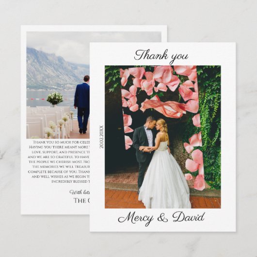 Minimalistische Boho-Dankeskarten Dankeskarte (Vorne/Hinten)