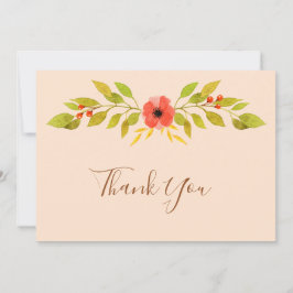 Minimalistische Boho Fall Blume Hochzeit Dankeskarte