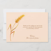 Minimalistische Boho Fall Blume Hochzeit Dankeskarte (Rückseite)