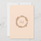 Minimalistische Boho Fall Blume Hochzeit Einladung (Rückseite)