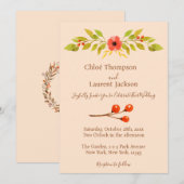 Minimalistische Boho Fall Blume Hochzeit Einladung (Vorne/Hinten)