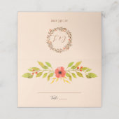 Minimalistische Boho Fall Blume Hochzeit Platzkarte (Außenseite Aufgefaltet)