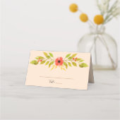 Minimalistische Boho Fall Blume Hochzeit Platzkarte (Vorderseite)