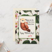 Minimalistische Boho Floral Mother Day Card Otter Karte (Vorderseite/Rückseite Beispiel)