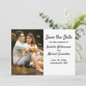Minimalistische Boho Foto Save the Date-Karte Date (Stehend Vorderseite)