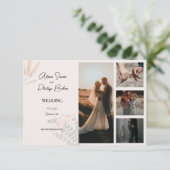 Minimalistische Boho-Fotokassenhochzeit RSVP Karte (Stehend Vorderseite)