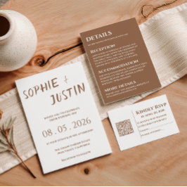 Minimalistische Boho-Hochzeit Details Beilagekarte Begleitkarte