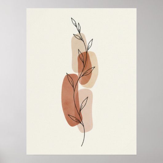 Minimalistische Boho Line Zeichnend Poster (Vorne)