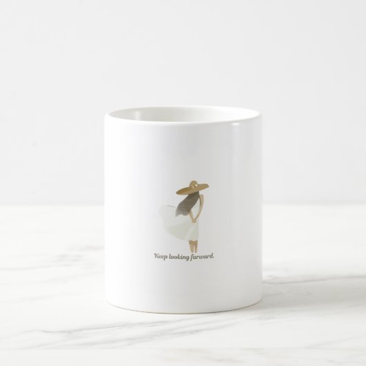 Minimalistische Boho-Mädchen-Illustration Weiter A Kaffeetasse (Mittel)