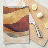 Minimalistische Boho Nature - warme Erdtöne Geschirrtuch (Viertel Falte)