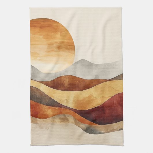 Minimalistische Boho Nature - warme Erdtöne Geschirrtuch (Vertikal)
