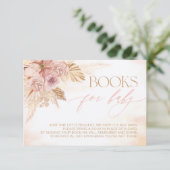 Minimalistische Boho Pampas-Bücher für Babybuchanf Begleitkarte (Stehend Vorderseite)