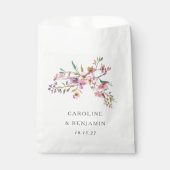 Minimalistische Boho Pink-Wildblumen Hochzeit nach Geschenktütchen (Vorderseite)