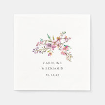 Minimalistische Boho Pink-Wildblumen Hochzeit nach