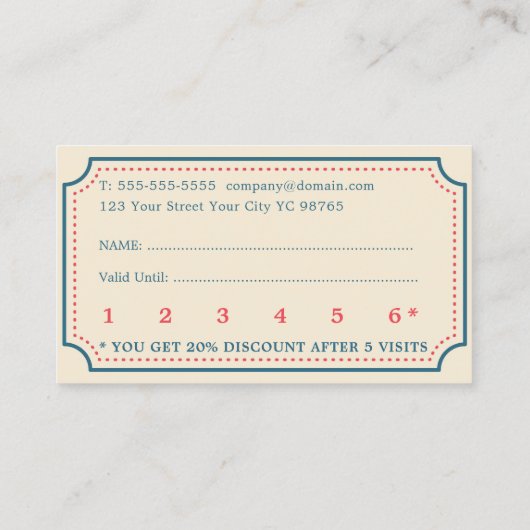 Minimalistische Boho Retro Blue Beauty Loyalty Car Treuekarte (Rückseite)