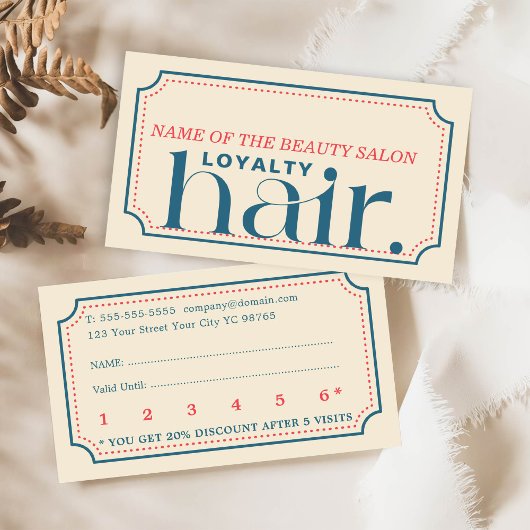 Minimalistische Boho Retro Blue Beauty Loyalty Car Treuekarte