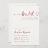 Minimalistische Boho Rose Gold aus weißem Brautpar Einladung (Vorne/Hinten)