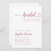 Minimalistische Boho Rose Gold und Weiß Brautparty Einladung (Vorne/Hinten)