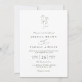 Minimalistische Boho-Sage-Blumenmoderne QR-Code-Ho Einladung (Vorderseite)
